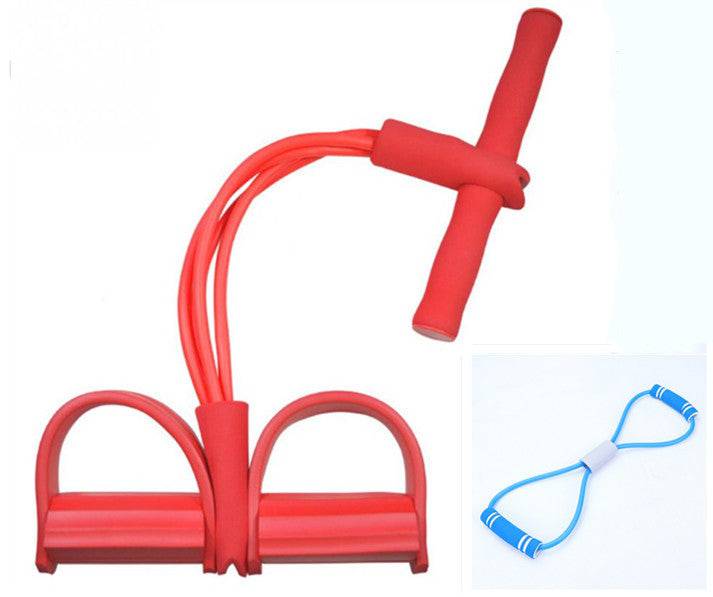 Natural Latex Foot Pedal Elastic Pull Rope with Handle Fitness Equipment Bodybuilding Expander - YLORESHOP