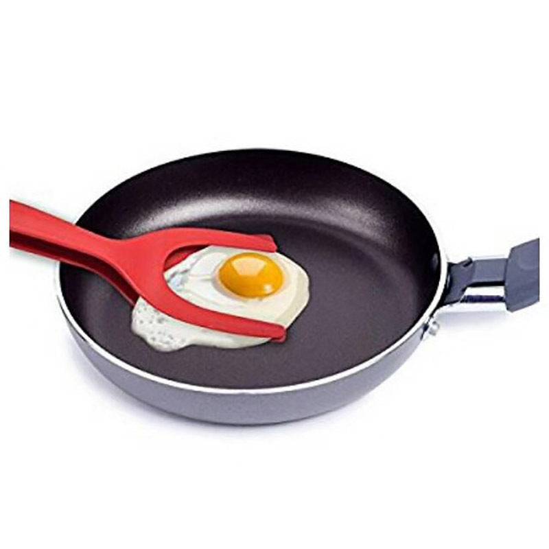 2 In 1 Grip And Flip Tongs Egg Spatula Tongs Clamp Pancake Fried Egg French Toast Omelet Overturned Kitchen Accessories - YLORESHOP