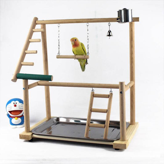 Supporto per uccelli Supporto per allenamento da tavolo Cockatiel Parco giochi Giocattolo per uccelli Altalena Scala da arrampicata Forniture per attrezzi per uccelli