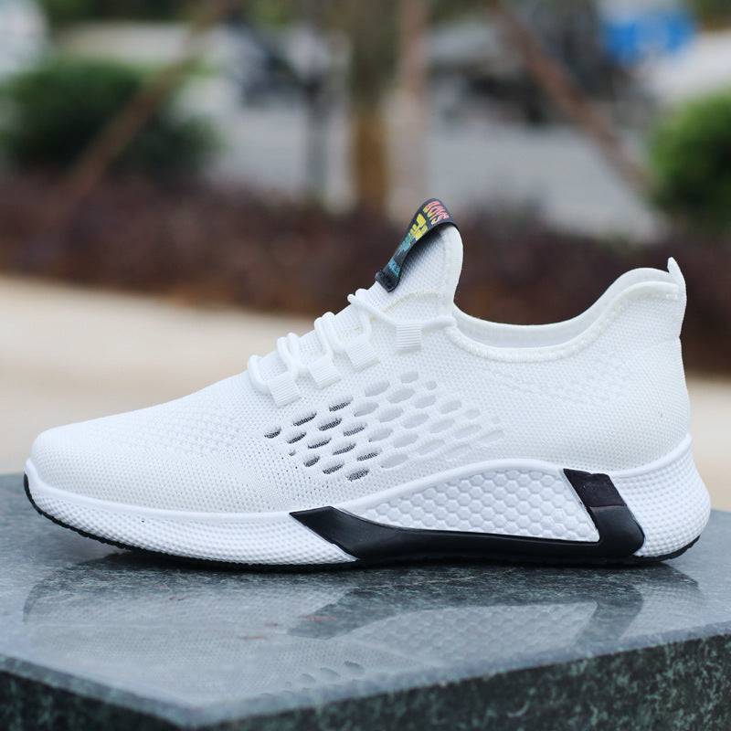 New Sports Shoes Men's Breathable Casual Mesh Shoes Comfort Increase Lace-up Non-slip Low-top Running Shoes - YLORESHOP