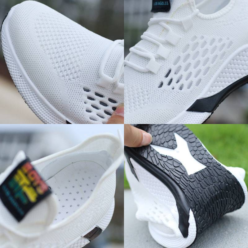 New Sports Shoes Men's Breathable Casual Mesh Shoes Comfort Increase Lace-up Non-slip Low-top Running Shoes - YLORESHOP