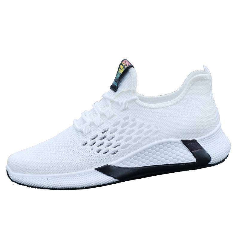 New Sports Shoes Men's Breathable Casual Mesh Shoes Comfort Increase Lace-up Non-slip Low-top Running Shoes - YLORESHOP