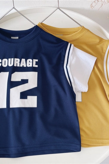 Xiaojie's Boy Sports Style Fake Two Short-sleeved Children's New Summer Casual Tops Baby Handsome T-shirt - YLORESHOP