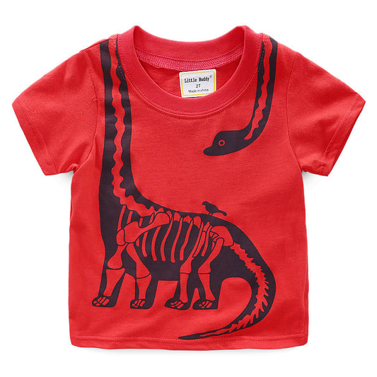 Kids Dinosaur Print Summer Short Sleeve - YLORESHOP