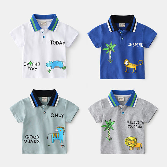 POLO Shirt Children's Baby Korean Style Trendy Bottoming Lapel T-shirt - YLORESHOP