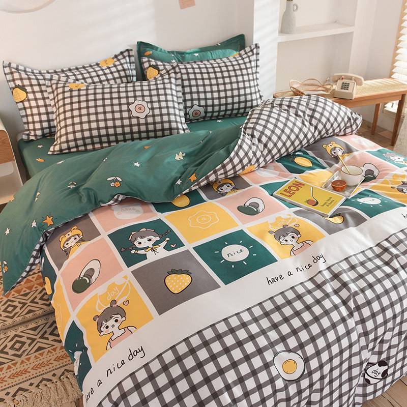 Gift Aloe Cotton Sheet Duvet Cover Sheet Four Piece Set - YLORESHOP