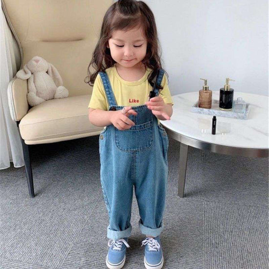 Denim Overalls Trousers Summer Children Middle And Small Children - YLORESHOP