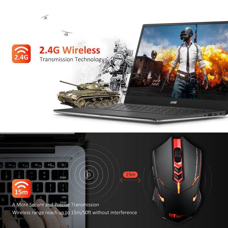 Mouse wireless luminoso silenzioso a risparmio energetico