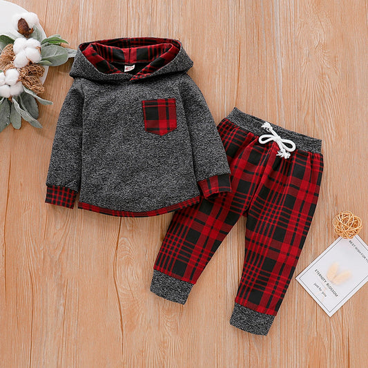 Baby Long Sleeve Plaid Sweater Set - YLORESHOP
