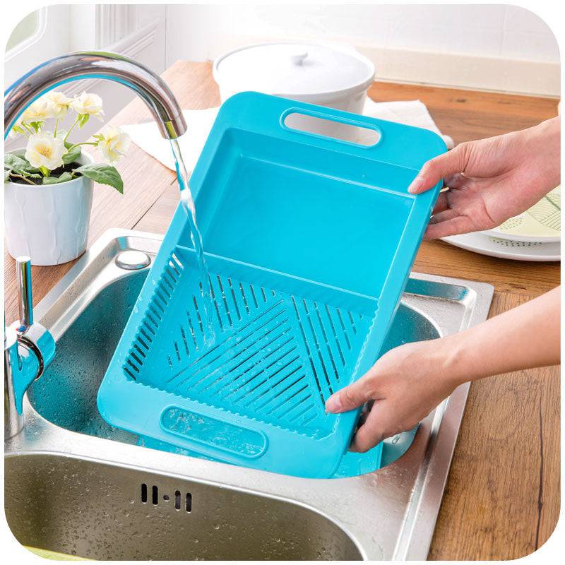 Multifunction Kitchen Chopping Blocks Sinks Drain Basket Cutting Board Vegetable Meat Tools Kitchen Accessories Chopping Board - YLORESHOP