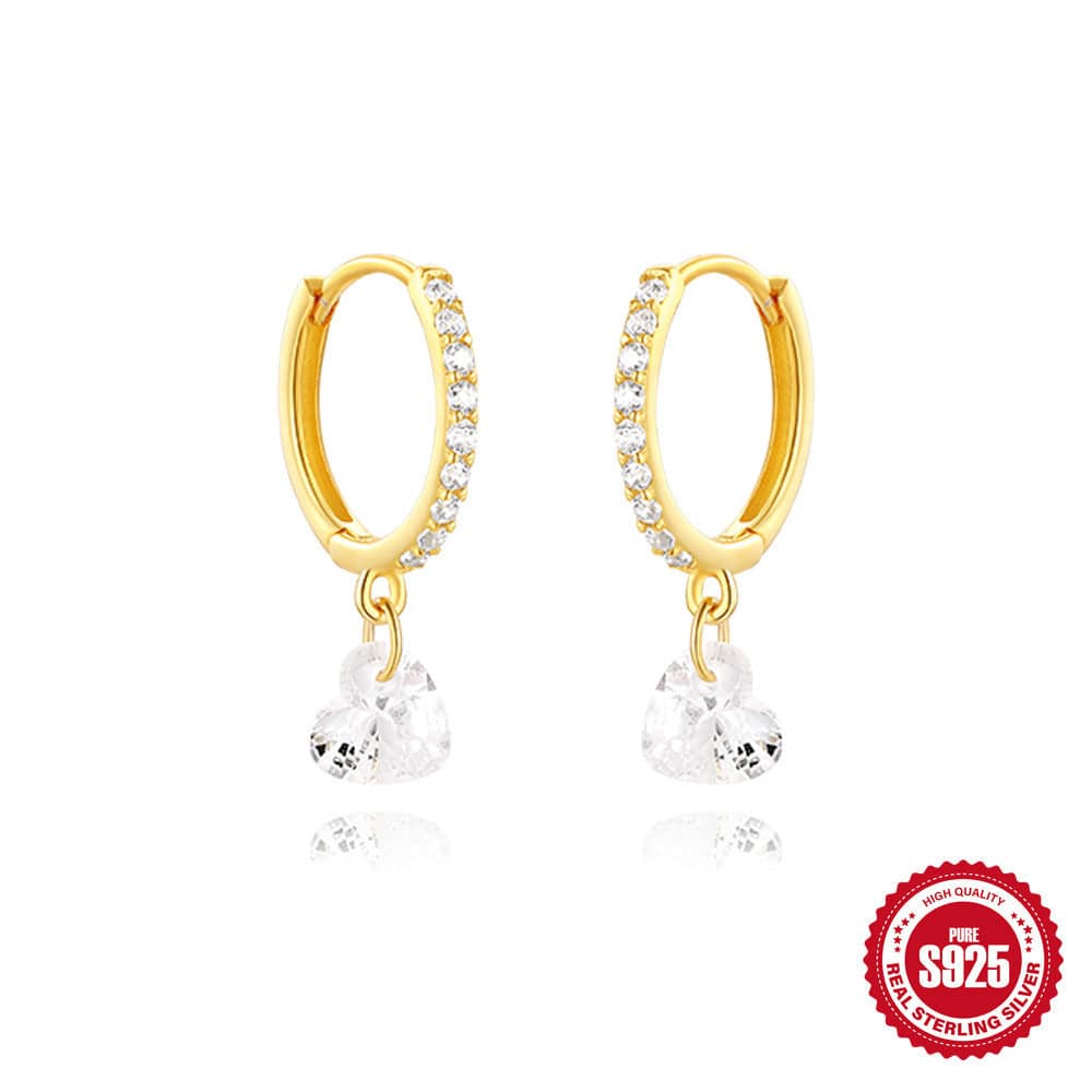 S925 Sterling Silver Classic Diamond Eardrop Earring - YLORESHOP