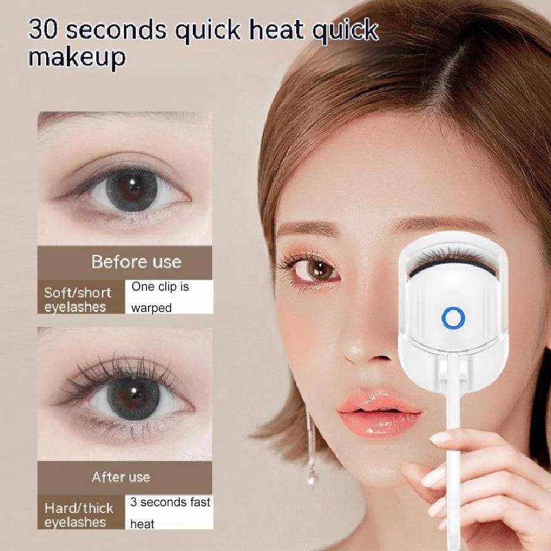 Eyelash Curler Portable Electric Heated Comb Eye Lash Long Lasting Eyelashes Curls Thermal Eyelash Curler Makeup Tools Heated Eyelash Curlers,Rechargeable Electric Eyelash Curler,Handheld Eyelash Heat - YLORESHOP