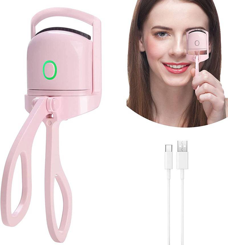 Eyelash Curler Portable Electric Heated Comb Eye Lash Long Lasting Eyelashes Curls Thermal Eyelash Curler Makeup Tools Heated Eyelash Curlers,Rechargeable Electric Eyelash Curler,Handheld Eyelash Heat - YLORESHOP