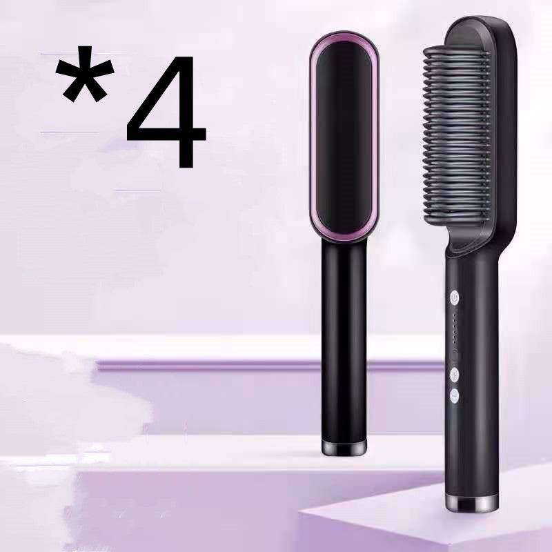 New 2 In 1 Hair Straightener Hot Comb Negative Ion Curling Tong Dual-purpose Electric Hair Brush - YLORESHOP