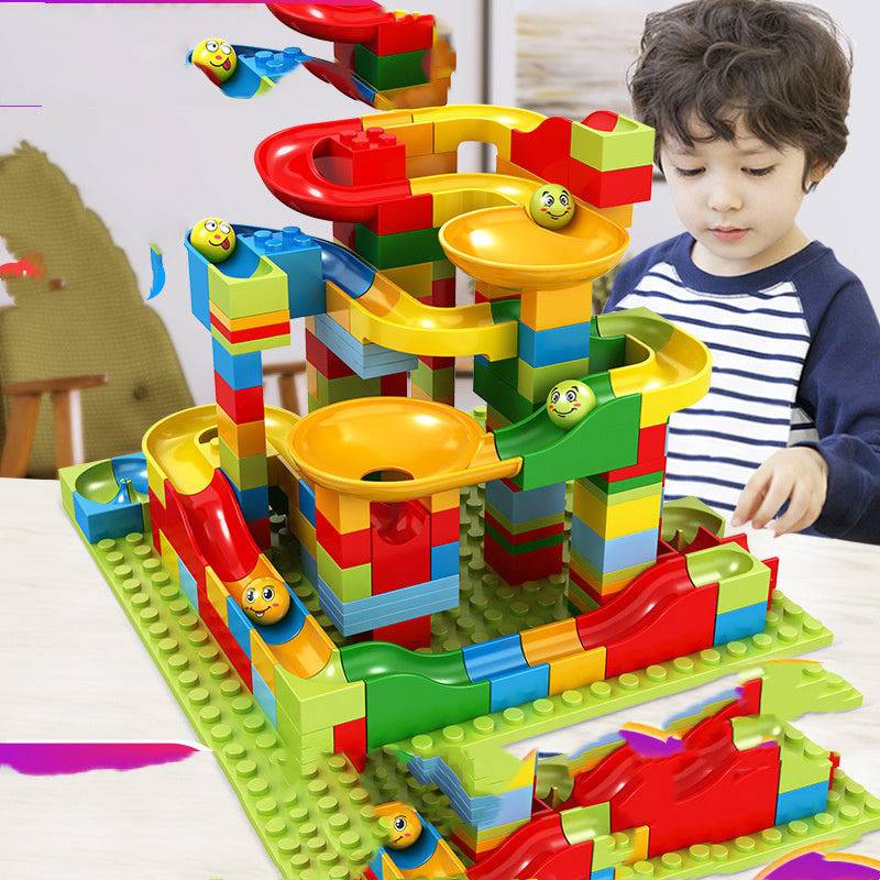 Race Run DIY Small Block Compatible City Building Blocks Funnel Slide