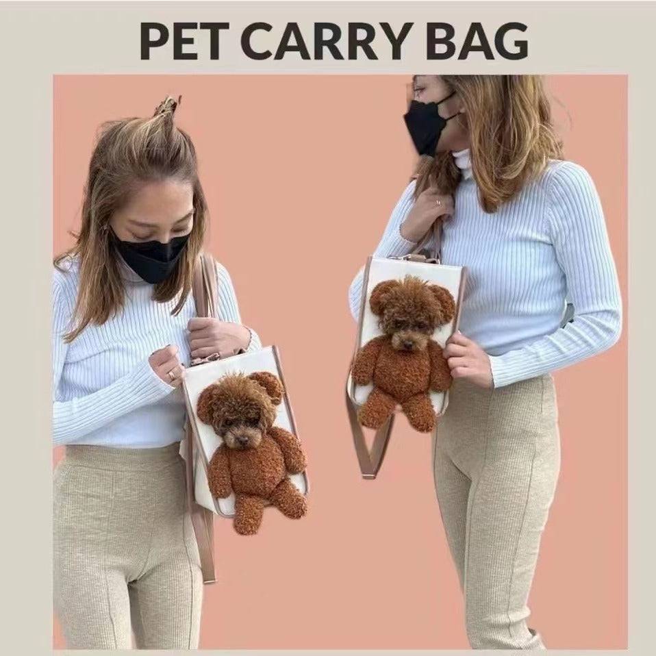 Prodotti per animali domestici con borsa di grande capacità portatile per gite con cani carini a una spalla