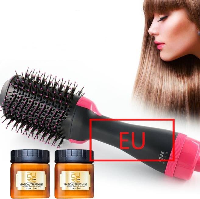 One-Step Electric Hair Dryer Comb Multifunctional Comb Straightener Hair Curling - YLORESHOP