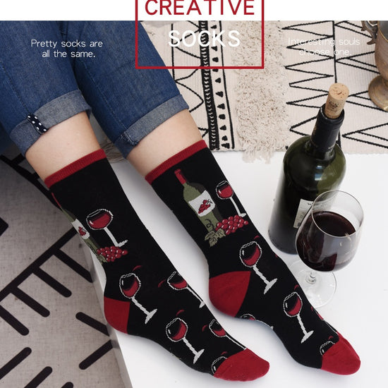 wine woman socks - YLORESHOP