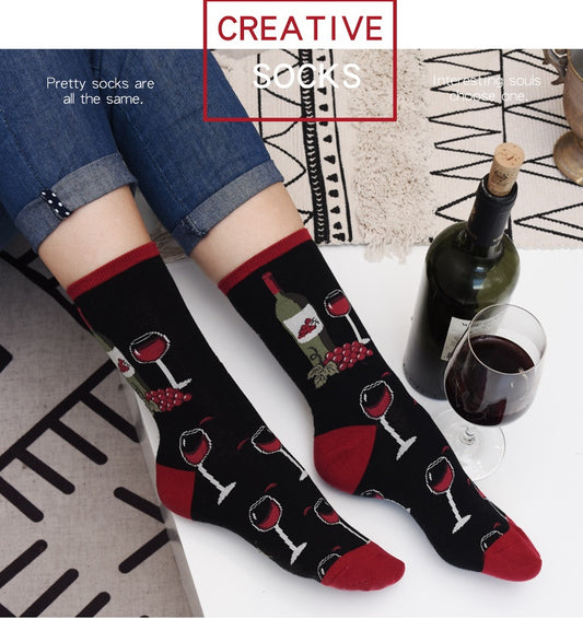 wine woman socks - YLORESHOP