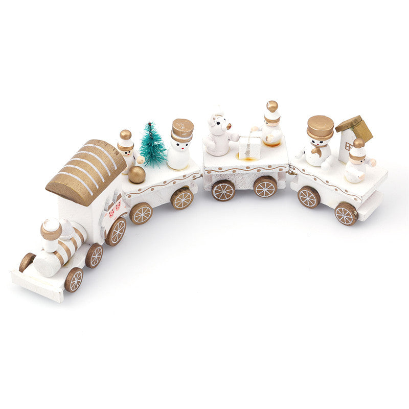 4pcs Mini Wooden Train Toys