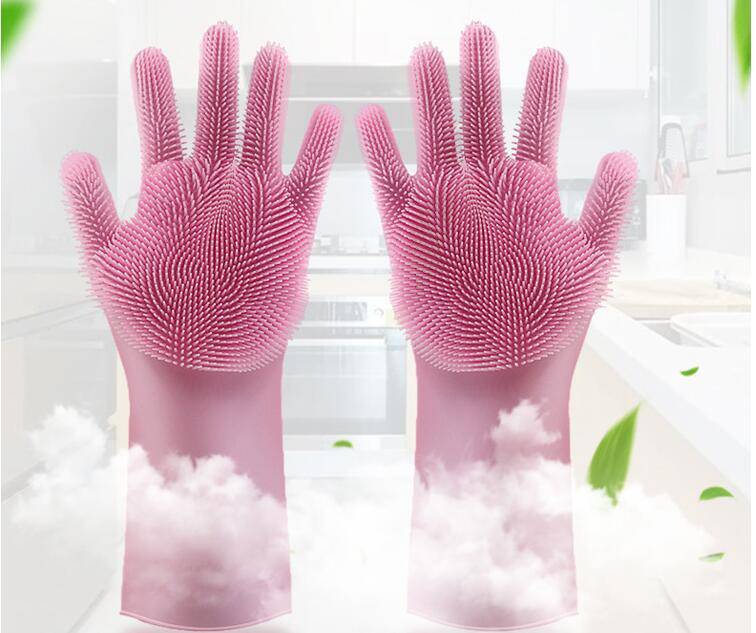 Silicone Heat-resistant Cleaning Brush Scrubbing Gloves - YLORESHOP