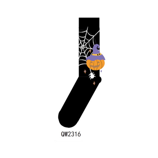 Halloween Man And Woman Cartoon Four Seasons Tube Socks - YLORESHOP