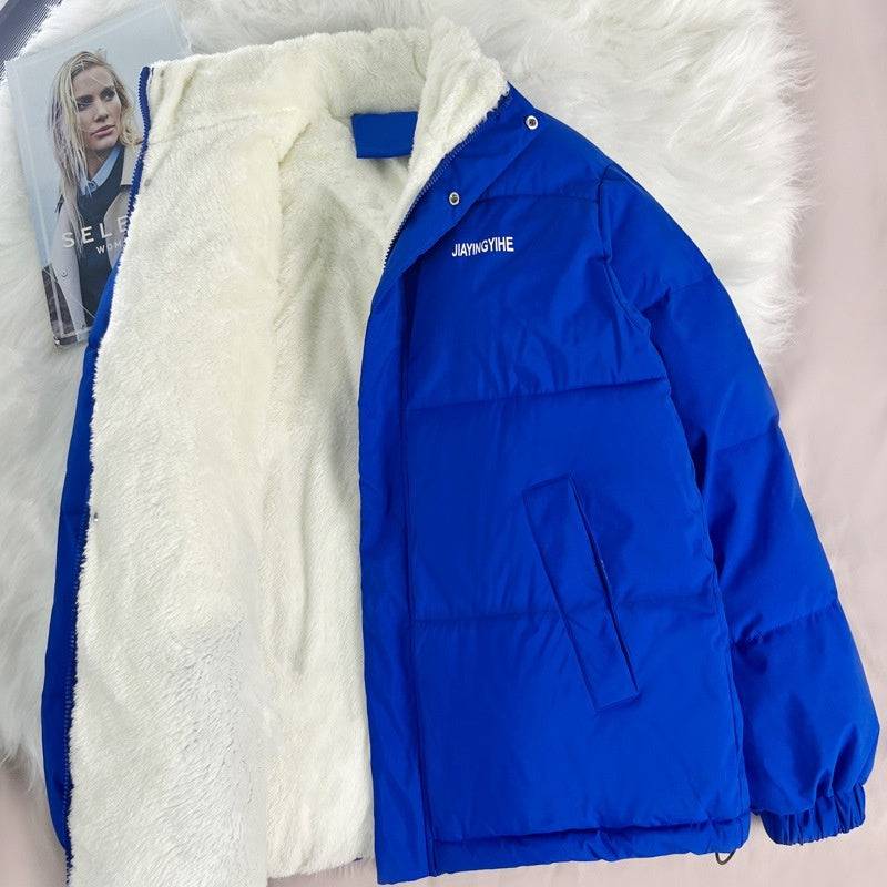 Winter New Padded Coat Hong Kong Style Loose Down Cotton-padded Jacket Fleece-lined - YLORESHOP