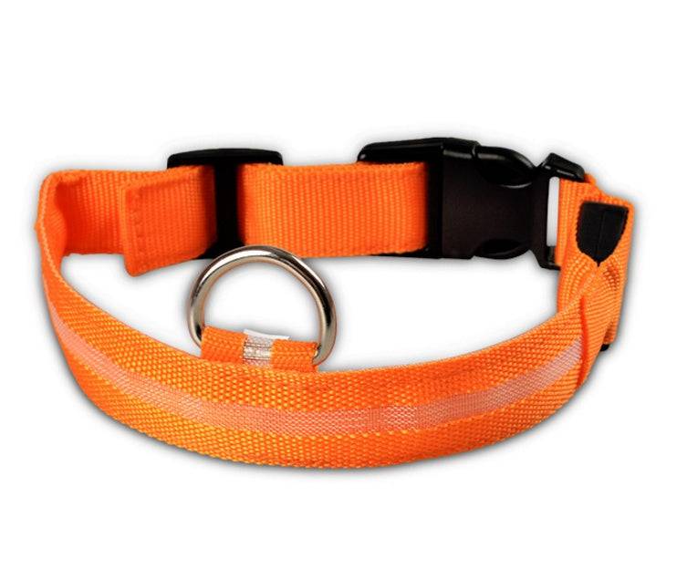 Collare luminoso per cani da compagnia a LED in nylon, sicurezza notturna, lampeggiante, guinzaglio per cani, gatti, regolabile, forniture per animali domestici