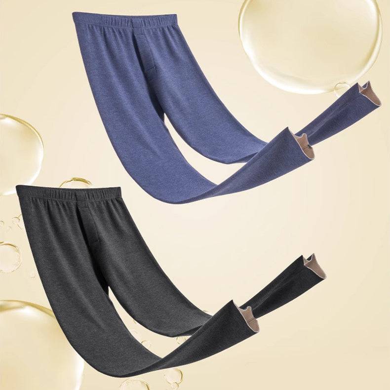 Leggings in cashmere da uomo Pantaloni invernali caldi per il sollevamento dei fianchi Pantaloni attillati per abbigliamento interno solido alla moda