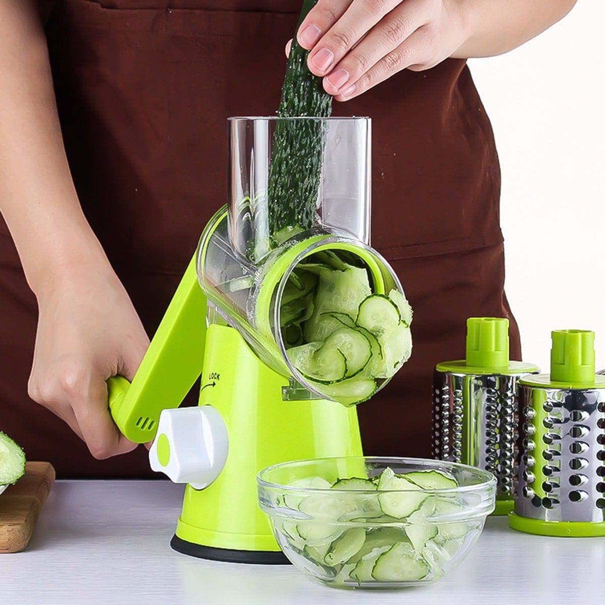 Vegetable Cutter Round Mandoline Slicer Potato Julienne Carrot Grater Cheese - YLORESHOP