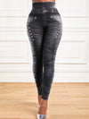 Denim Yoga Pants Skinny Hip Raise Slim Fitted Waist - YLORESHOP