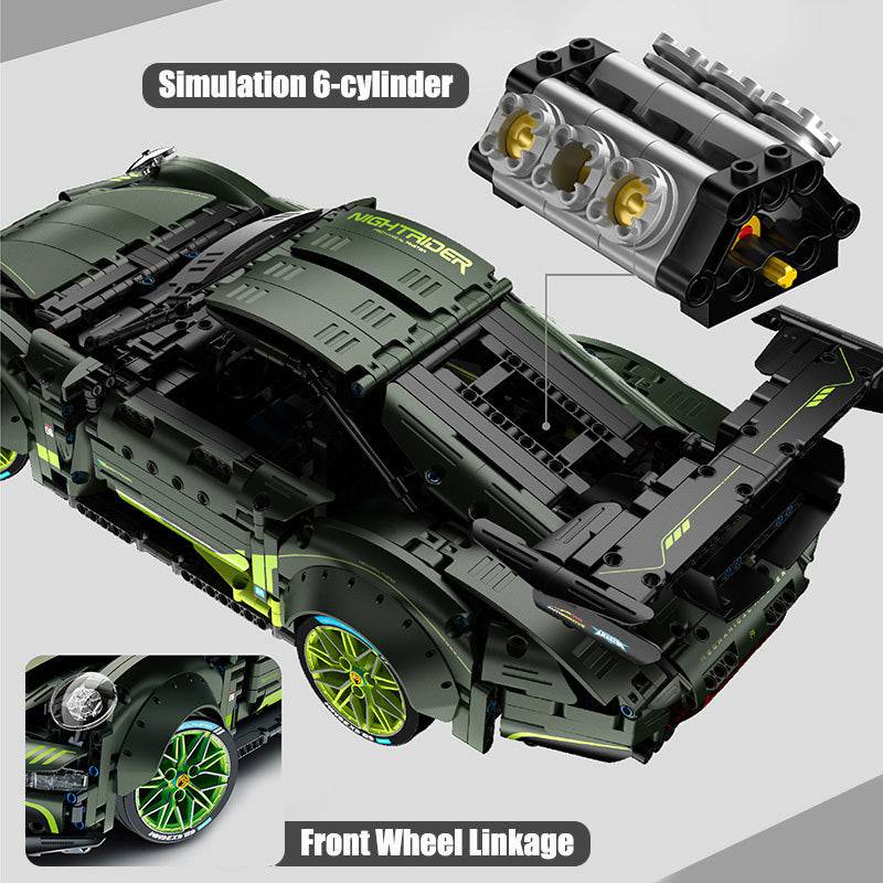 Giocattolo a blocchi di costruzione del modello di auto sportiva sfumata