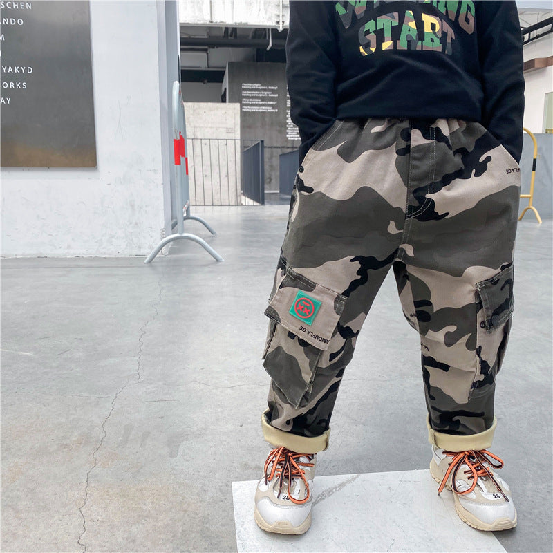 Boys autumn camouflage trousers - YLORESHOP
