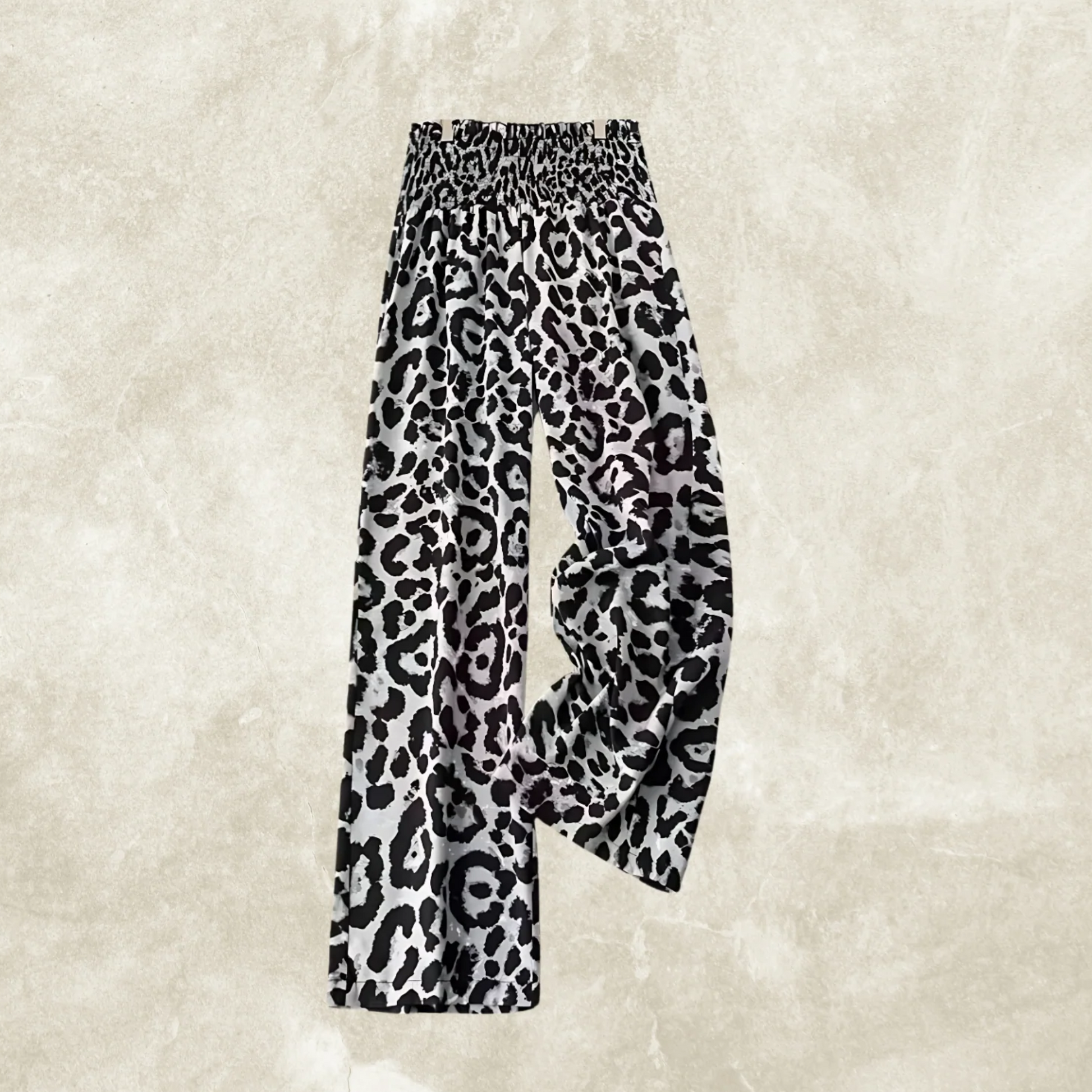 Leopard Print Floral Print Casual Pants Elastic Waist - YLORESHOP