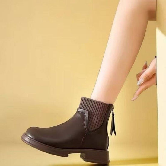 British Knitted Ankle Boots Thin Booties Martin Boots - YLORESHOP
