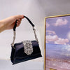 Bow Diamond Silk Satin Flap Small Square Bag - YLORESHOP
