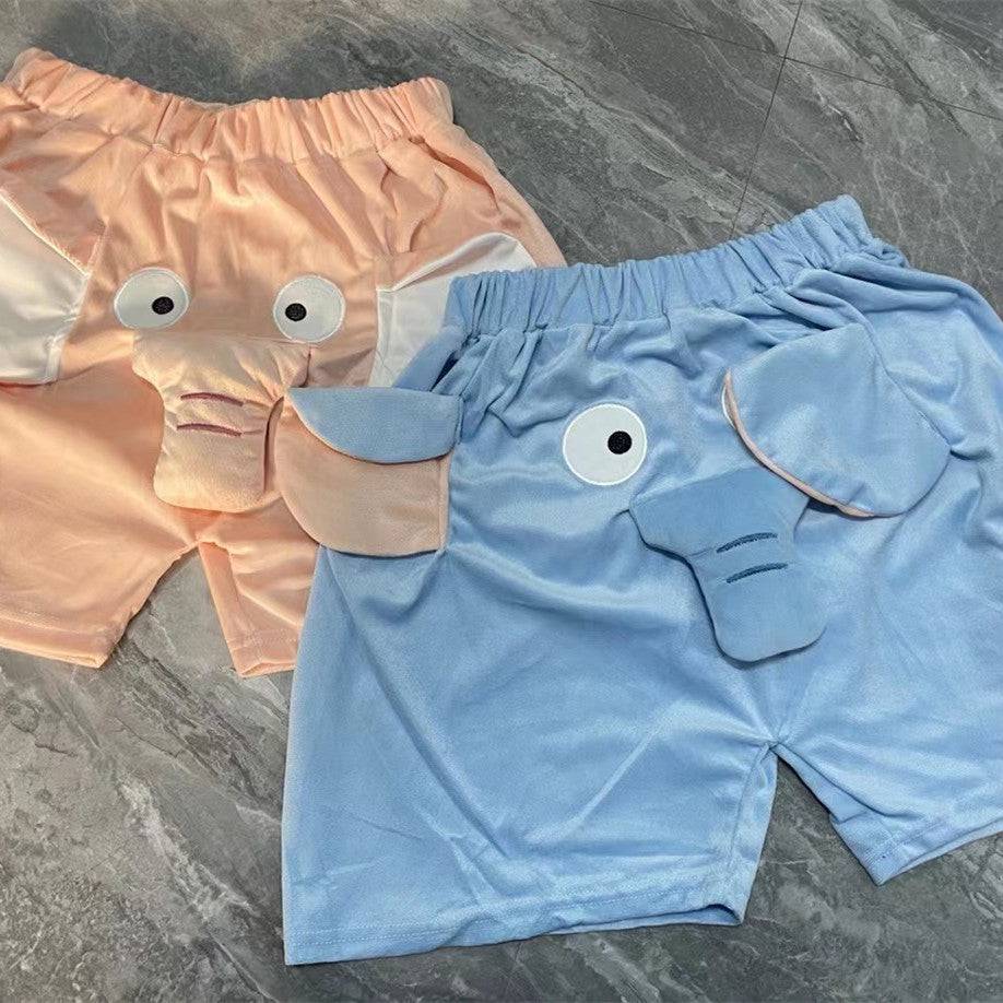 Pantaloncini casual con elefante amabile, estivi a casa, per uomini e donne, traspiranti, divertenti, comodi, per coppie, pantaloni corti con modello nuovo