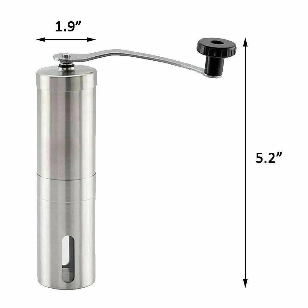 Home Portable Manual Coffee Grinder Stainless Steel with Ceramic Burr Bean Mill - YLORESHOP