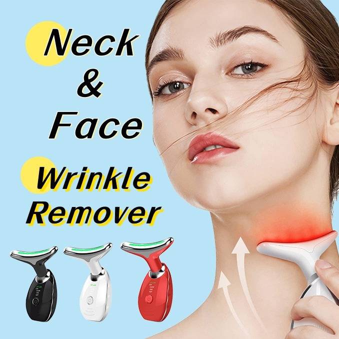 Neck Face Beauty Device Colorful LED Photon Therapy Skin Tighten Reduce Double Chin Anti Wrinkle Remove Lifting Massager - YLORESHOP