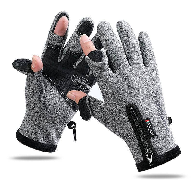 Guanti a dita aperte Touchscreen Guanti invernali caldi antivento impermeabili unisex per ciclismo, pesca, sci