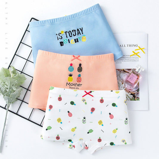 Creative Print Cotton Girls Underwear Boxer Set - YLORESHOP