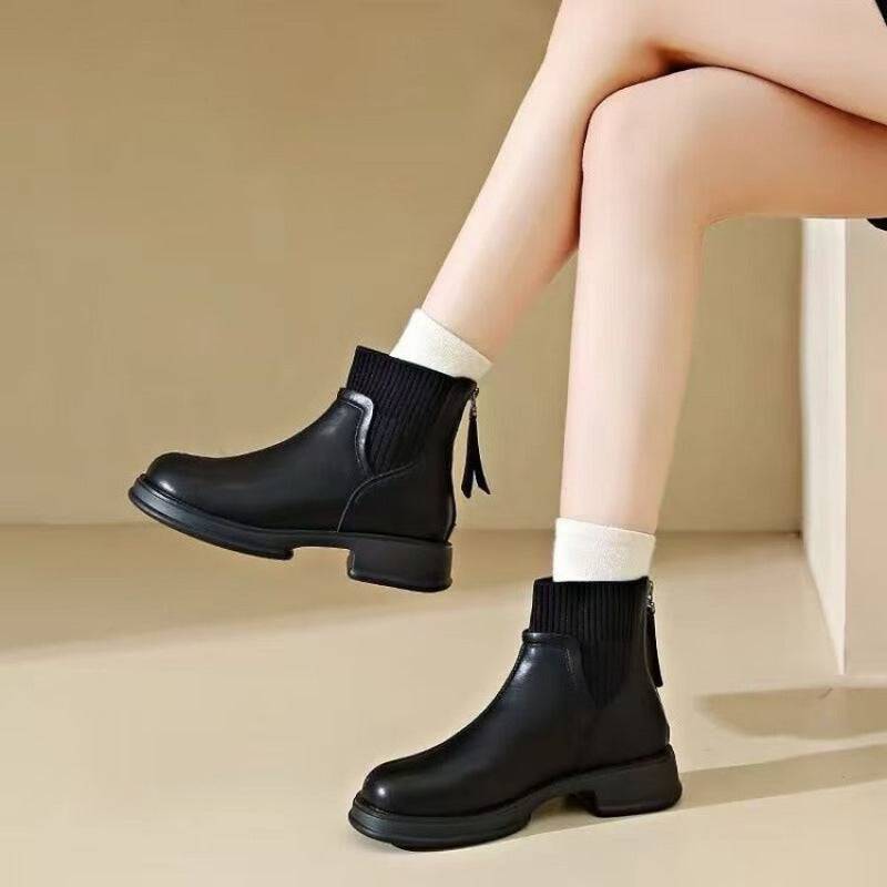 British Knitted Ankle Boots Thin Booties Martin Boots - YLORESHOP
