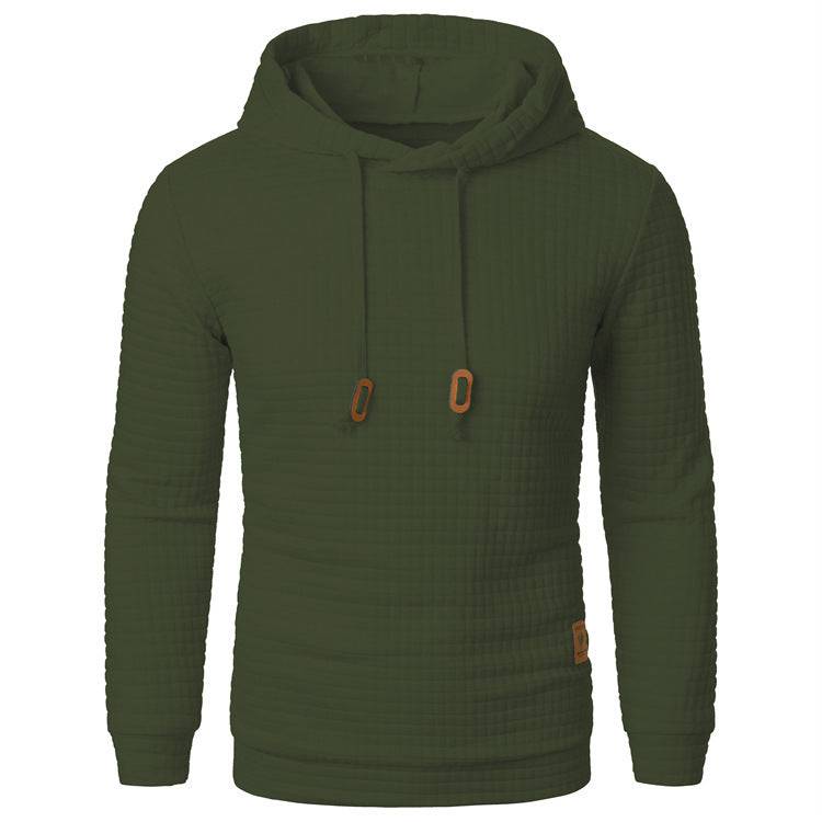 Felpa con cappuccio a maniche lunghe in maglione jacquard da uomo Top sportivo con cappuccio di colore caldo