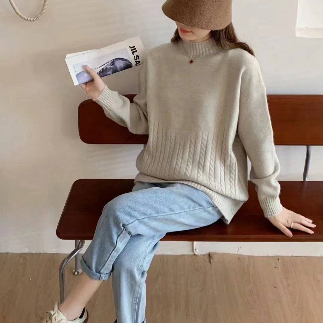 Autumn And Winter New Twist Simple Comfortable Sweater Bottoming Shirt - YLORESHOP