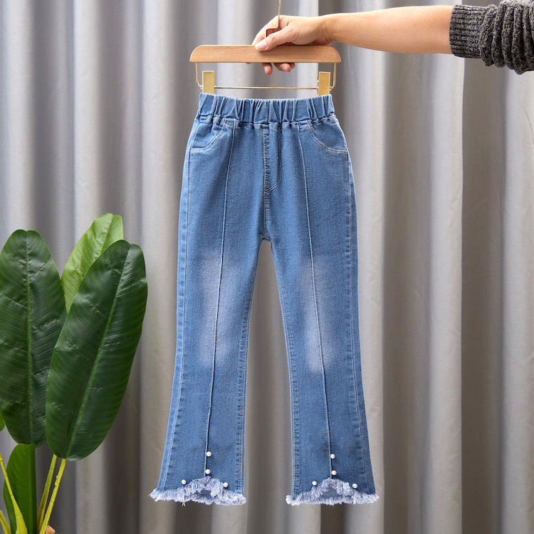 Children's Denim Wide Leg Pants Casual Speaker - YLORESHOP