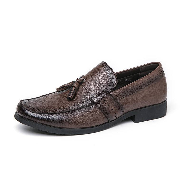 Mocassino da uomo con nappa slip-on business casual scarpe in pelle con punta tonda