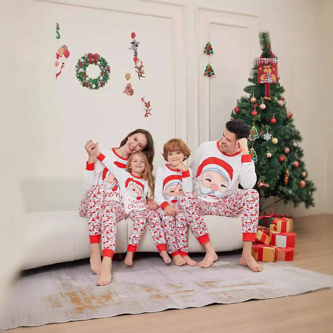 Letter Snowman Christmas Parent-child Suit Printed Homewear Pajamas - YLORESHOP