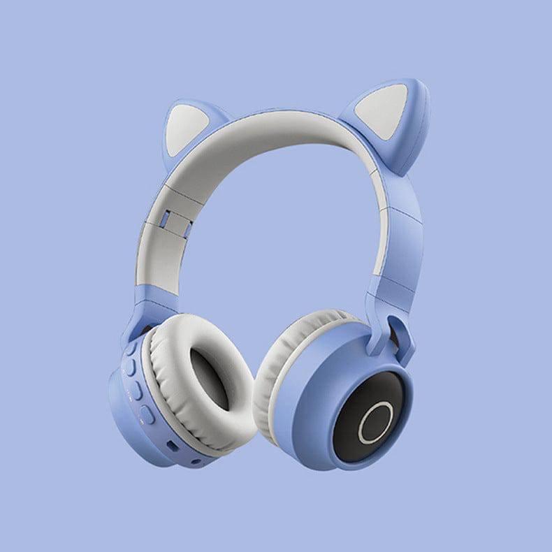 Cuffie con orecchie di gatto con luce a LED Cuffie senza fili Bluetooth 5.0 Cuffie per bambini pieghevoli portatili con microfono Miglior regalo