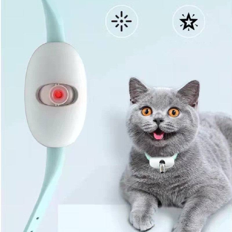 Giocattolo automatico per gatti Laser intelligente che prende in giro Collare per gatti Ricarica USB elettrica Gattino Giocattoli divertenti Articoli per animali domestici di addestramento interattivo