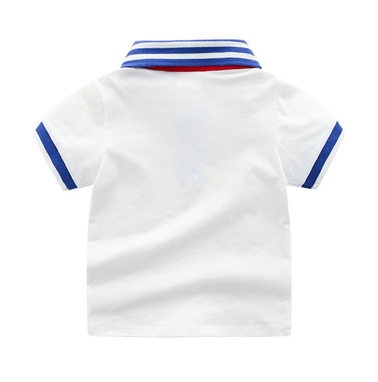Children's Fashion Lapel Polo Shirt Short Sleeves - YLORESHOP